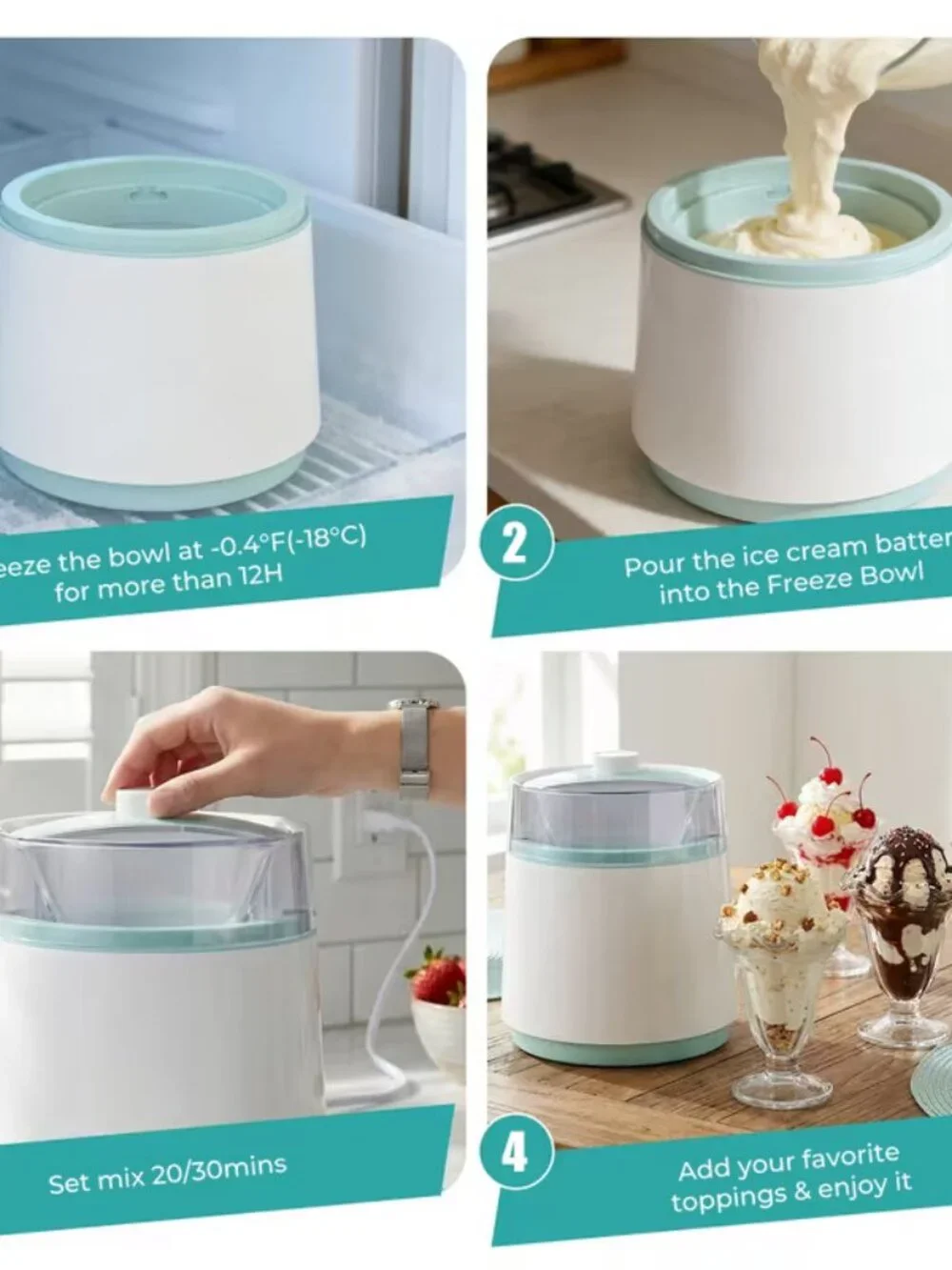 27 oz Single-Serve Large Capacity DIY Ice Cream Maker